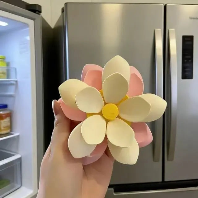Magnetic Food Sealing Clips Set (10 Bag Clips + 1 Magnetic Base) - Decorative Lotus Clips for Snacks, Bread, and Pet Food Storage, Ideal for Fridge Organization and Kitchen Gifts